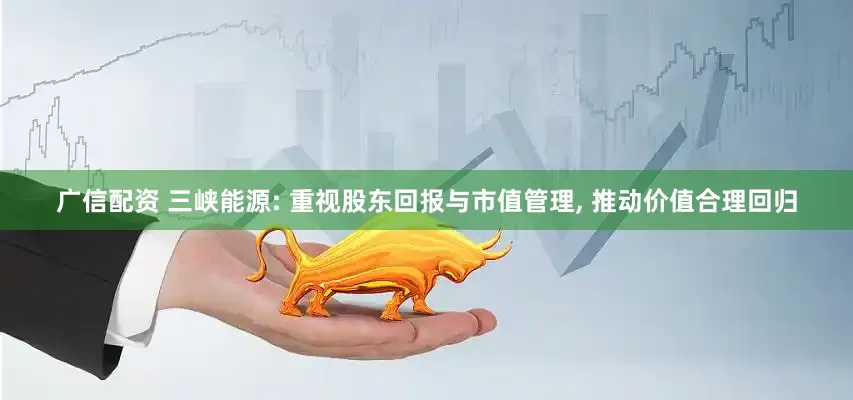 广信配资 三峡能源: 重视股东回报与市值管理, 推动价值合理回归