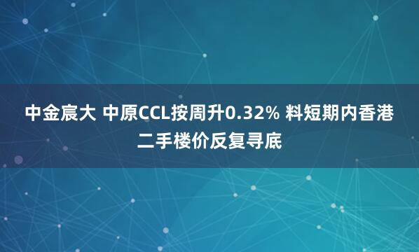 中金宸大 中原CCL按周升0.32% 料短期内香港二手楼价反复寻底