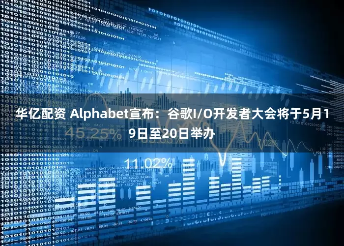 华亿配资 Alphabet宣布：谷歌I/O开发者大会将于5月19日至20日举办